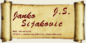 Janko Šijaković vizit kartica